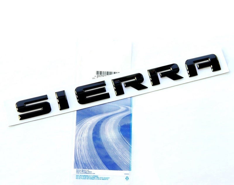 Yoaoo 1x OEM Black Sierra Nameplates Letter Emblem Badge Glossy Compatible with 2500Hd 3500Hd Sierra - Image 1